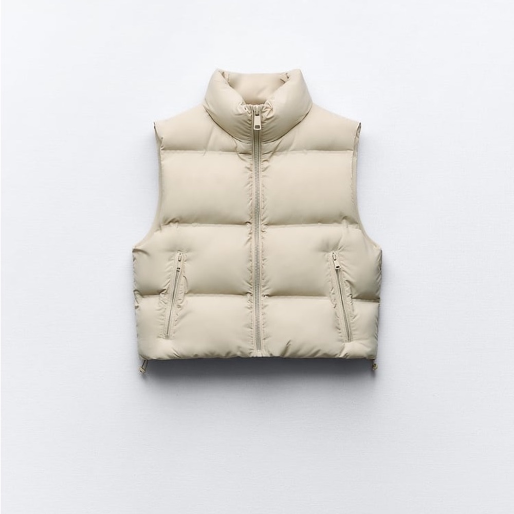 NWOT ZARA Cropped Puffer Vest
